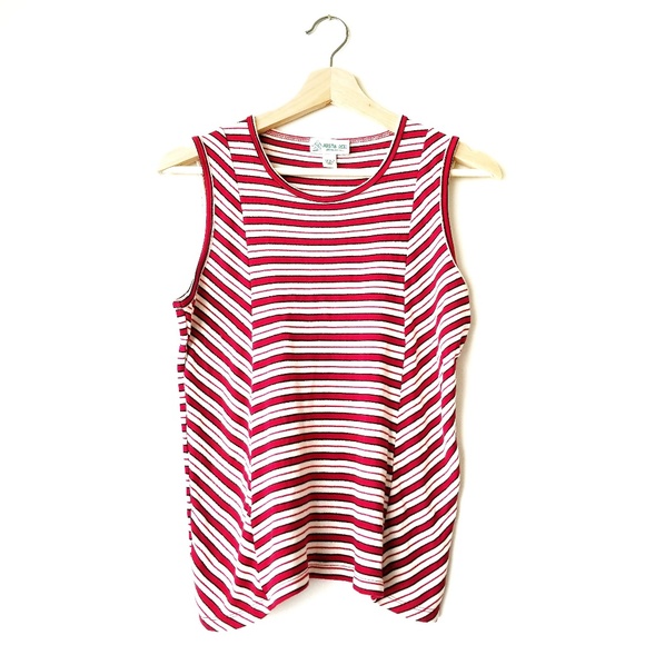 Vintage Tops - Austin Reed | Vintage Silk Knit Striped Tank Top